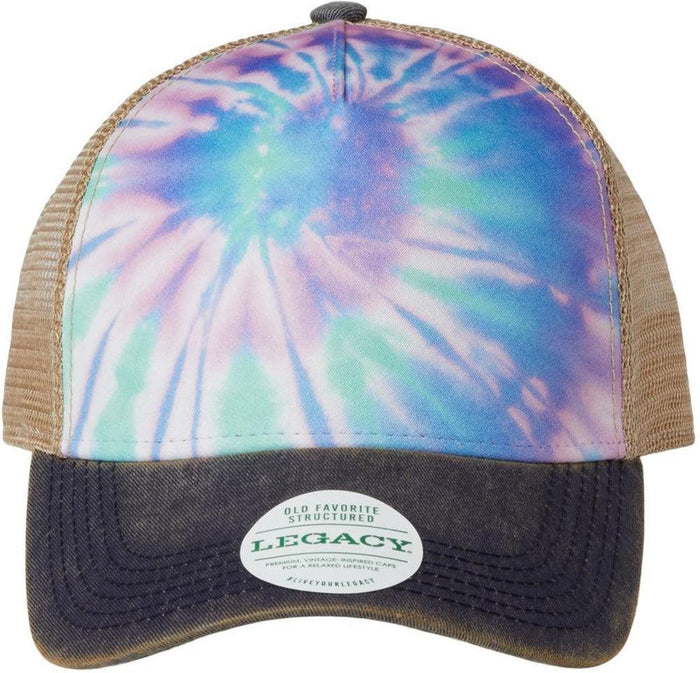Pastel Tie Dye/Navy/Khaki / OSFA