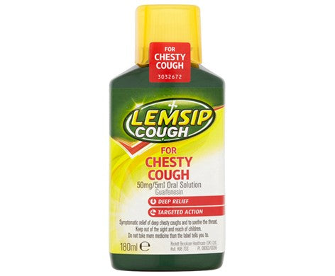 Lemsip Cough for Chesty Cough 50mg/5ml Oral Solution 180ml