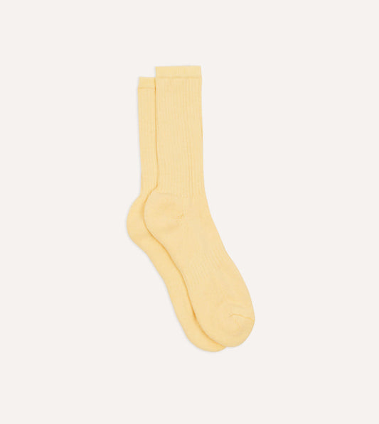 Light Yellow Cotton Sports Socks