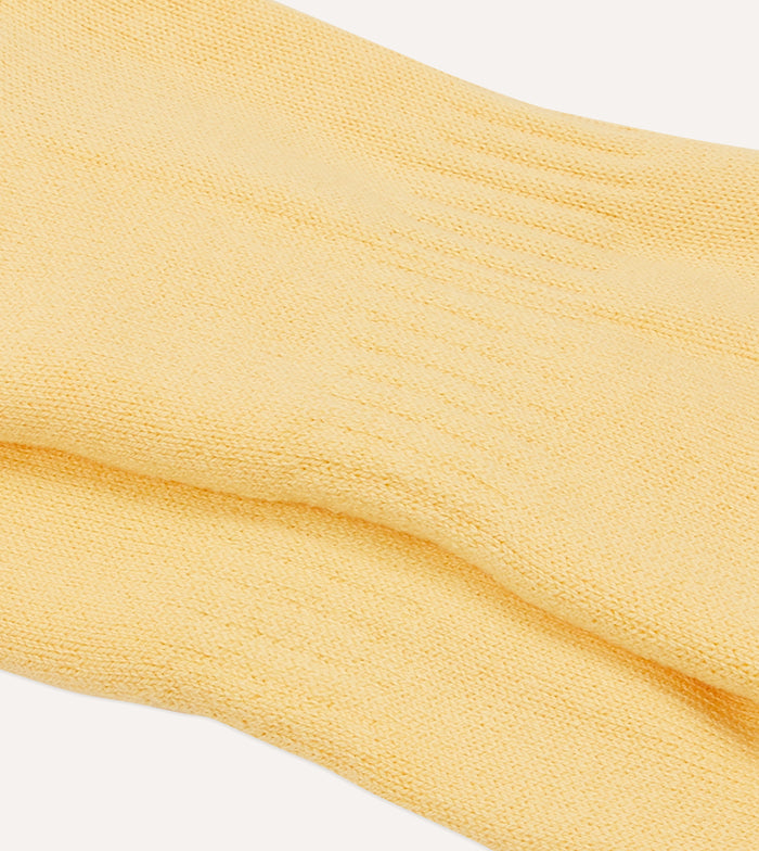 Light Yellow Cotton Sports Socks