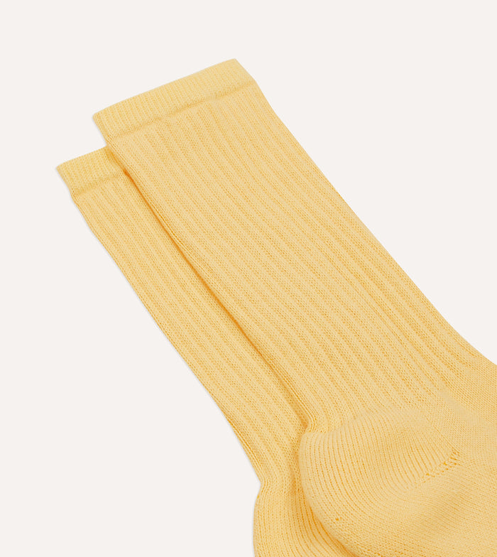 Light Yellow Cotton Sports Socks