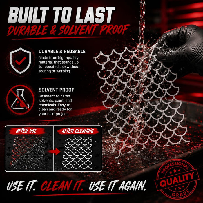 LiME LiNE 4-Piece Reusable Fish Scale Stencil Set for Airbrushing, Custom Paint & DIY Projects