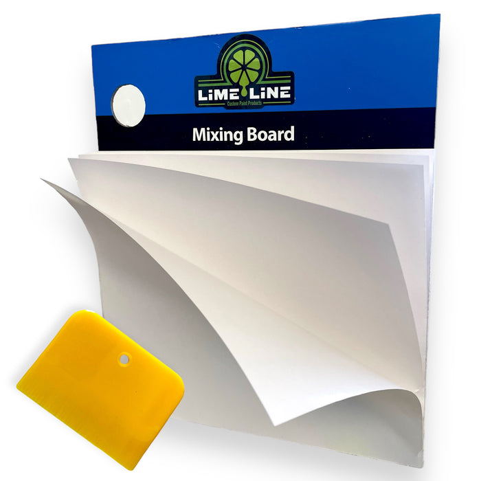 LiME LiNE Disposable Mixing Board with Bonus Bondo Spreader (100 Sheets)