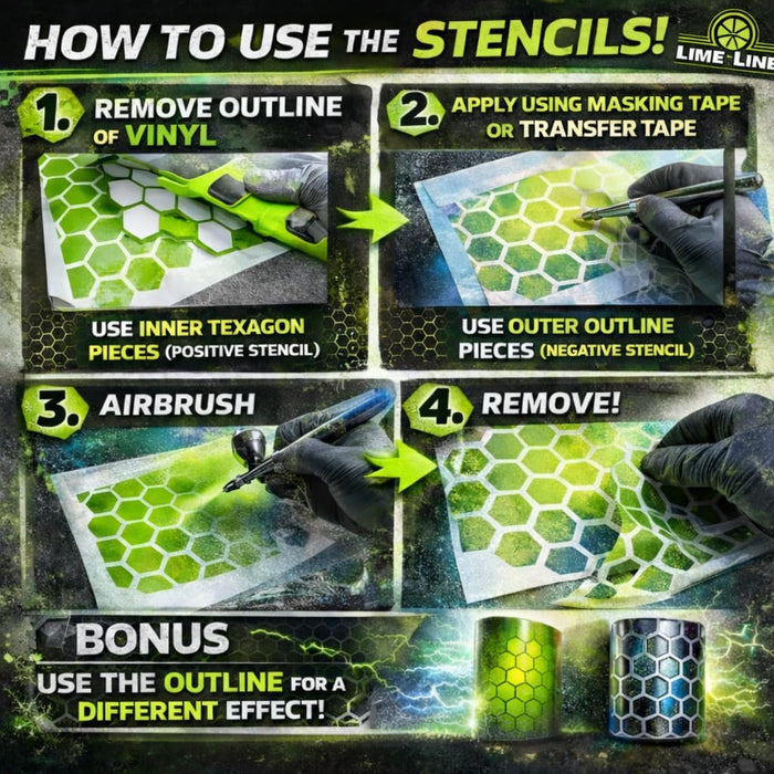 LiME LiNE Honeycomb Vinyl Stencils for Custom Painting