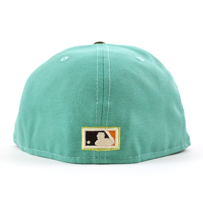 LOS ANGELES Angels 35TH ANNIVERSARY New Era 59Fifty Fitted Hat (GITD CLEAR MINT WALNUT BLUSH SKY  Under Brim)
