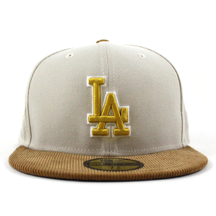 Los Angeles Dodgers 2022 5950 CORD VISOR New Era Fitted Hat (Corduroy Green Under Brim)