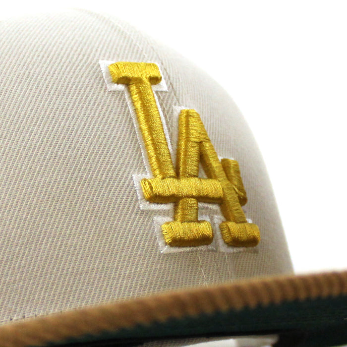 Los Angeles Dodgers 2022 5950 CORD VISOR New Era Fitted Hat (Corduroy Green Under Brim)