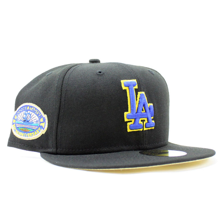 Los Angeles Dodgers 50th Anniversary New Era 59Fifty Fitted Hat (LA RAM Color Black Soft Yellow Under Brim)