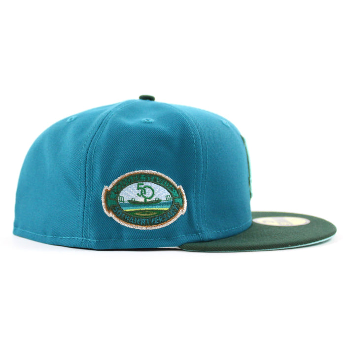 Los Angeles Dodgers 50th Anniversary New Era 59Fifty Fitted Hat (Teal Olive Mint Under Brim)