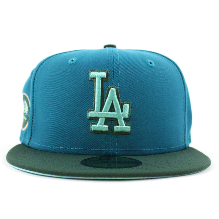 Los Angeles Dodgers 50th Anniversary New Era 59Fifty Fitted Hat (Teal Olive Mint Under Brim)
