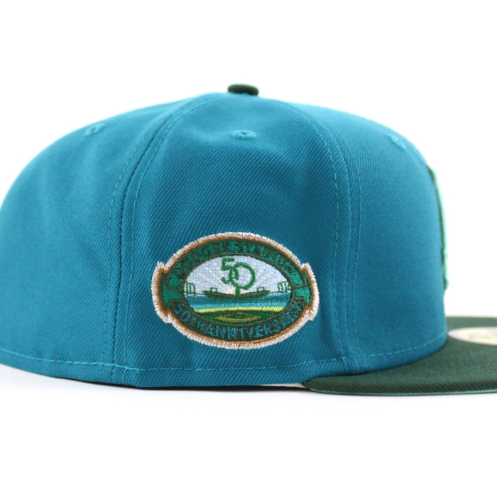 Los Angeles Dodgers 50th Anniversary New Era 59Fifty Fitted Hat (Teal Olive Mint Under Brim)