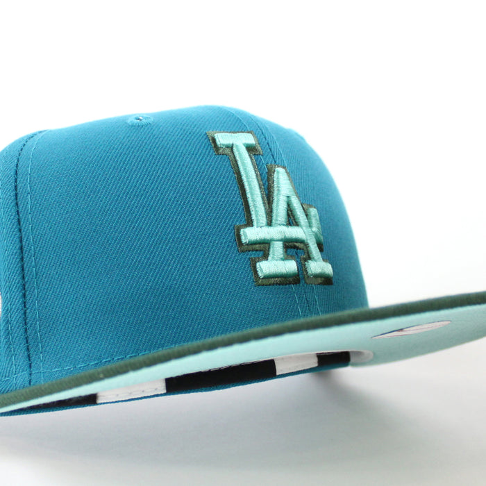 Los Angeles Dodgers 50th Anniversary New Era 59Fifty Fitted Hat (Teal Olive Mint Under Brim)