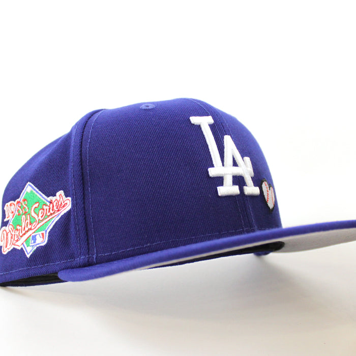 Los Angeles Dodgers TEAM HEART 1988 World Series New Era 59Fifty Fitted Hat (Team Color Gray Under Brim)