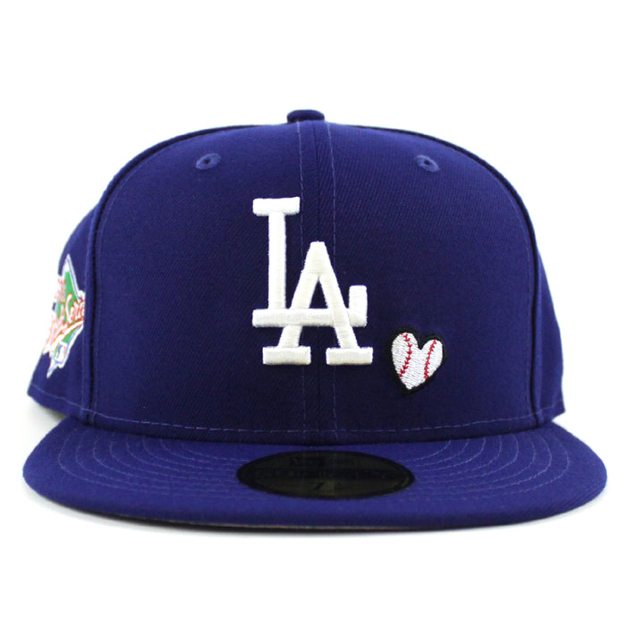 Los Angeles Dodgers TEAM HEART 1988 World Series New Era 59Fifty Fitted Hat (Team Color Gray Under Brim)