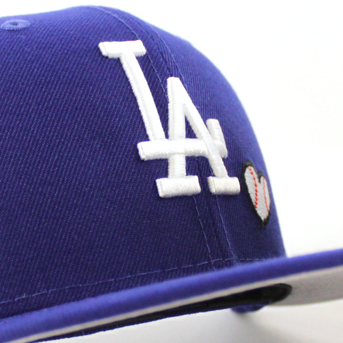 Los Angeles Dodgers TEAM HEART 1988 World Series New Era 59Fifty Fitted Hat (Team Color Gray Under Brim)