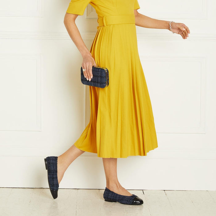 Luna: Navy Tweed & Patent Shoes Sole Bliss