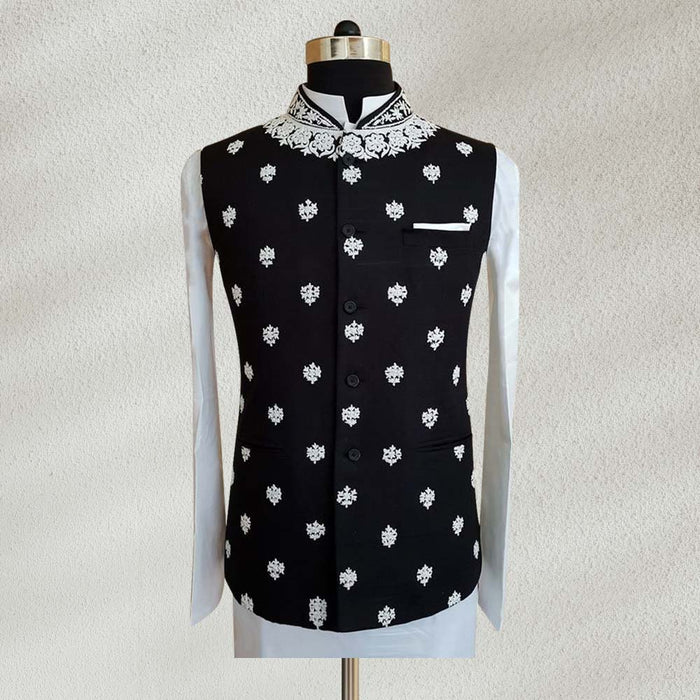 Luxury Black & Silver Waistcoat