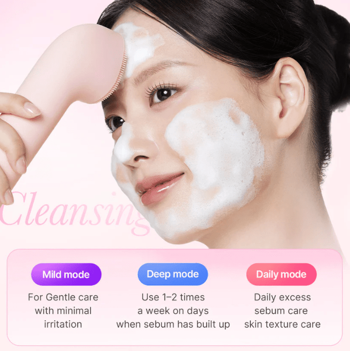 Medicube AGE - R Booster Cleanser Device Pink (Mini Plus + Cleansing Head) جهاز تنظيف البشرة معزز AGE - R من ميديكوب باللون الوردي (ميني بلس + رأس التنظيف) - Princess Cosmetics Qatar