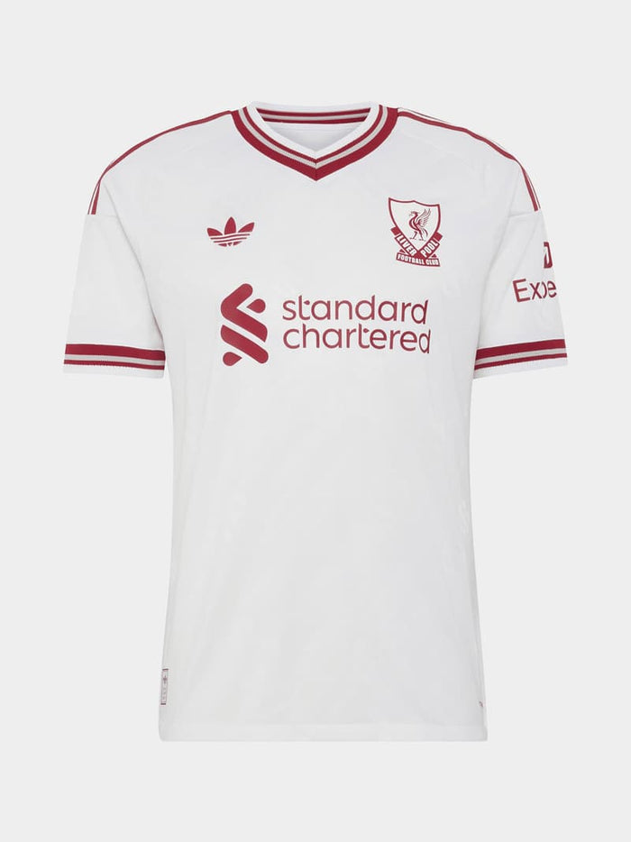 adidas Mens Liverpool Away 26/27 White/Red Authentic Jersey