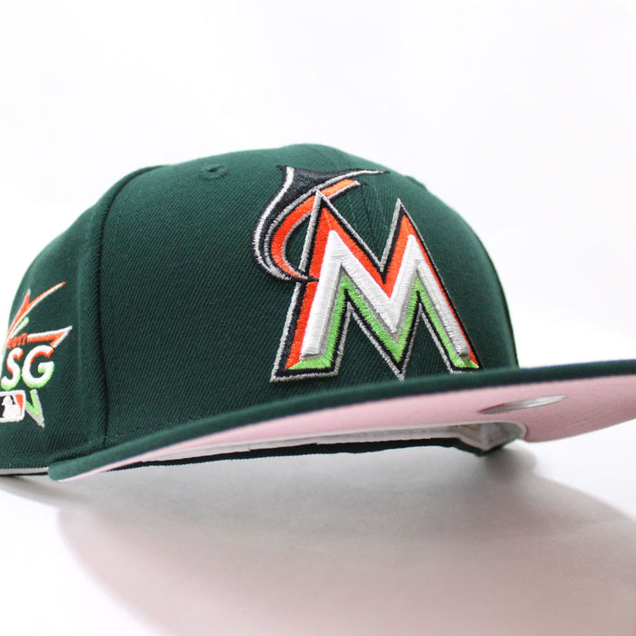 Miami Marlins 2017 All-Star Game New Era 59Fifty Fitted Hat (Dark Green Pink Under brim)
