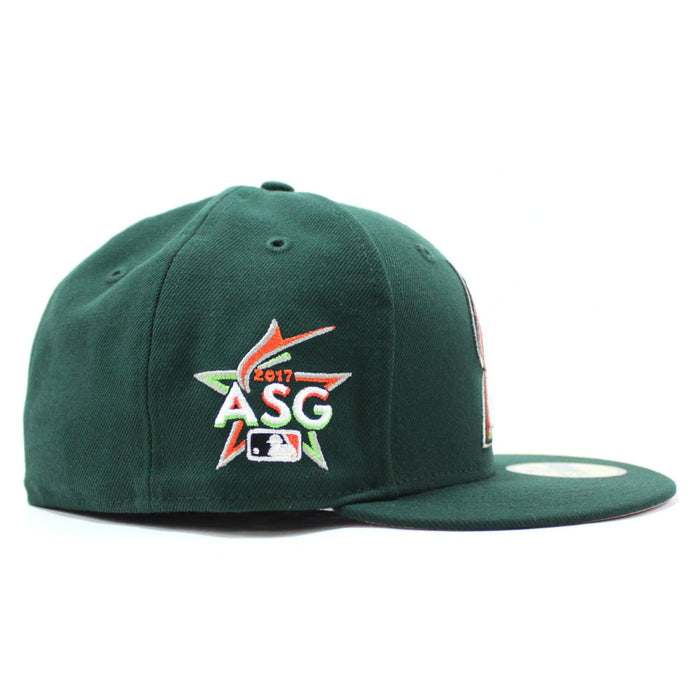 Miami Marlins 2017 All-Star Game New Era 59Fifty Fitted Hat (Dark Green Pink Under brim)
