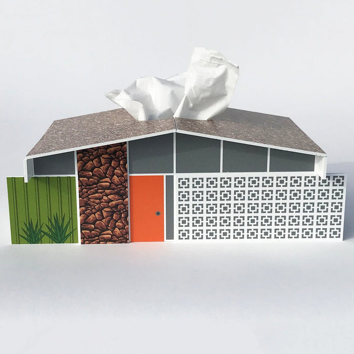 Midcentury Twin Palms House Tissue Box Cover - Destination PSP