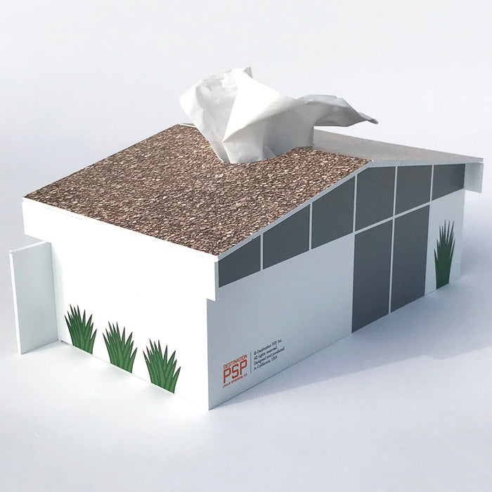 Midcentury Twin Palms House Tissue Box Cover - Destination PSP