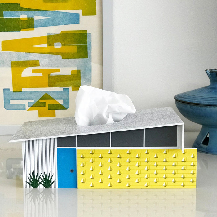 Midcentury Wedge House Tissue Box Cover - Destination PSP