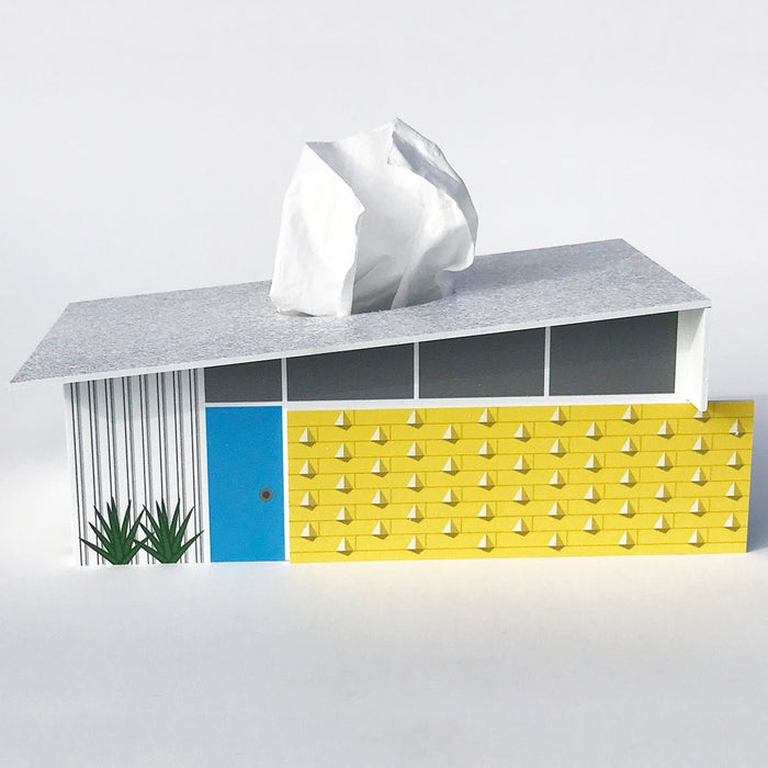 Midcentury Wedge House Tissue Box Cover - Destination PSP