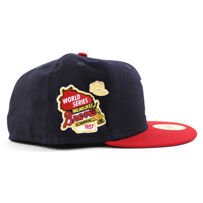Milwaukee Braves 1957 World Series New Era 59Fifty Fitted Hat (59FIFTY DAY - Team color Green Under Brim)