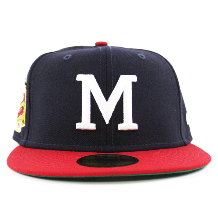Milwaukee Braves 1957 World Series New Era 59Fifty Fitted Hat (59FIFTY DAY - Team color Green Under Brim)