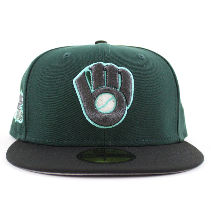 Milwaukee Brewers 1982 World Series New Era 59Fifty Fitted Hat (GITD Dark Green Black Gray Under Brim)