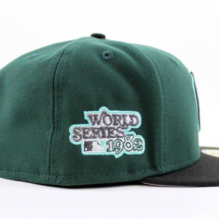 Milwaukee Brewers 1982 World Series New Era 59Fifty Fitted Hat (GITD Dark Green Black Gray Under Brim)