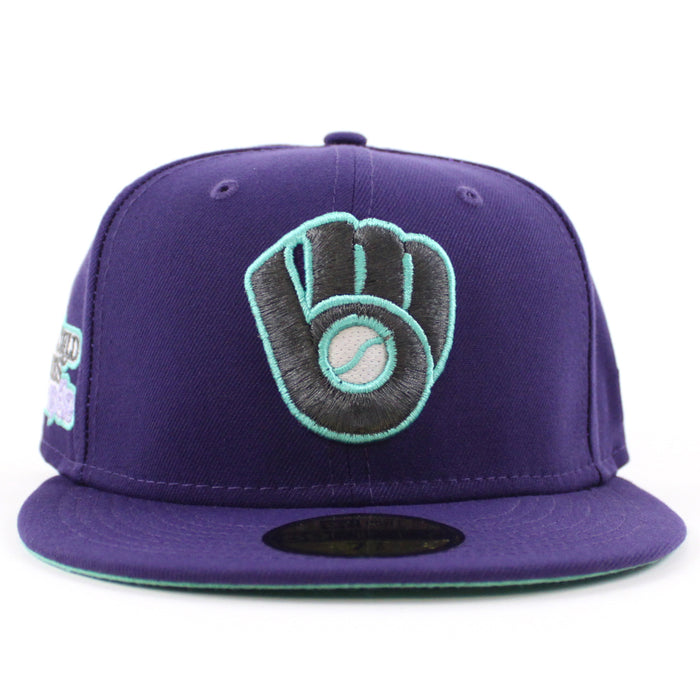 Milwaukee Brewers 1982 World Series New Era 59Fifty Fitted Hat (GITD Purple Mint Under Brim)