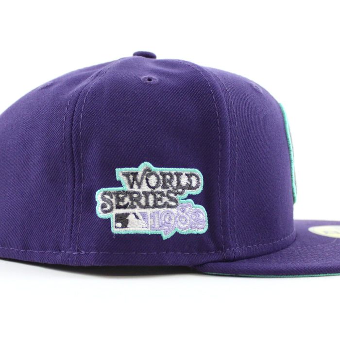Milwaukee Brewers 1982 World Series New Era 59Fifty Fitted Hat (GITD Purple Mint Under Brim)