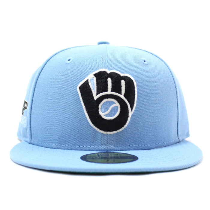 Milwaukee Brewers 1982 World Series New Era 59Fifty Fitted Hat (Glow in the Dark Sky Blue Green Under Brim)