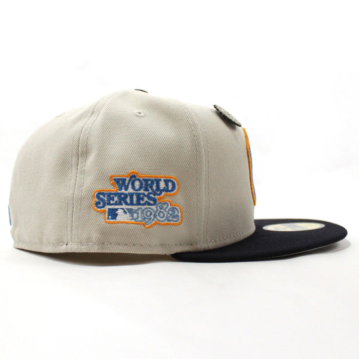 Milwaukee Brewers 1982 World Series New Era 59Fifty Fitted Hat (Halftime Cheer Pack Stone Navy 3M Under Brim)