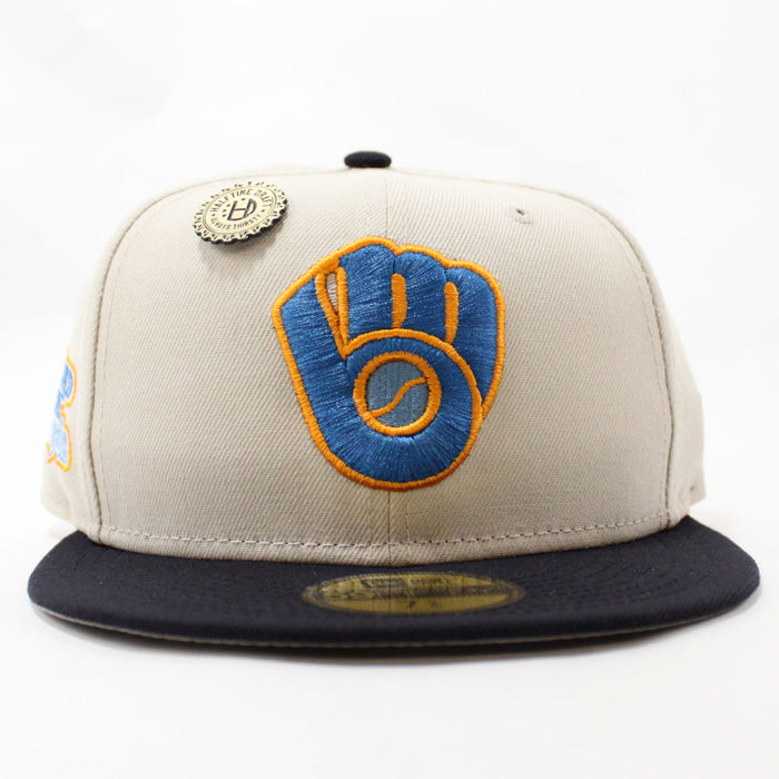 Milwaukee Brewers 1982 World Series New Era 59Fifty Fitted Hat (Halftime Cheer Pack Stone Navy 3M Under Brim)