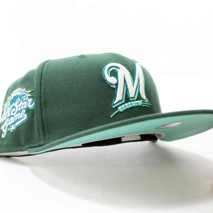 Milwaukee Brewers 2002 All-Star Game New Era 59Fifty Fitted Hat (Glow in the Dark Green Mint Under Brim)