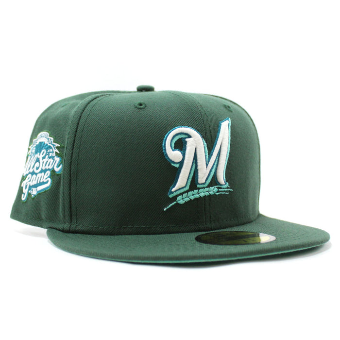 Milwaukee Brewers 2002 All-Star Game New Era 59Fifty Fitted Hat (Glow in the Dark Green Mint Under Brim)