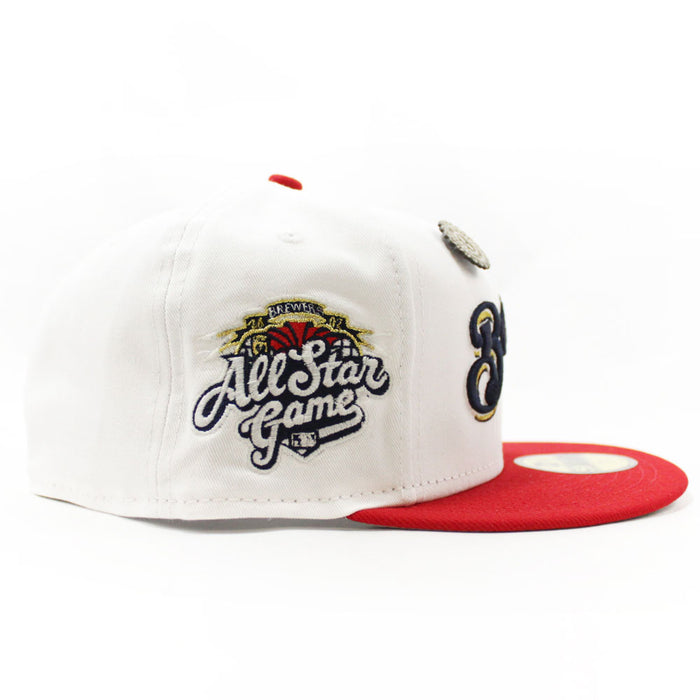 Milwaukee Brewers 2002 All-Star Game New Era 59Fifty Fitted Hat (Halftime Cheer Pack White Red 3M Under Brim)