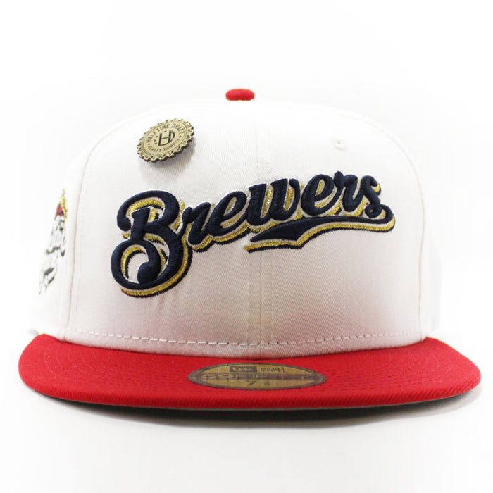 Milwaukee Brewers 2002 All-Star Game New Era 59Fifty Fitted Hat (Halftime Cheer Pack White Red 3M Under Brim)