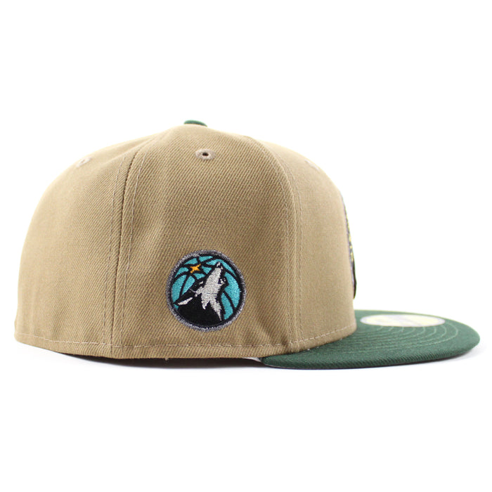 Minnesota Timberwolves NBA New Era 59Fifty Fitted Hat (Khaki Green Gray Under Brim)