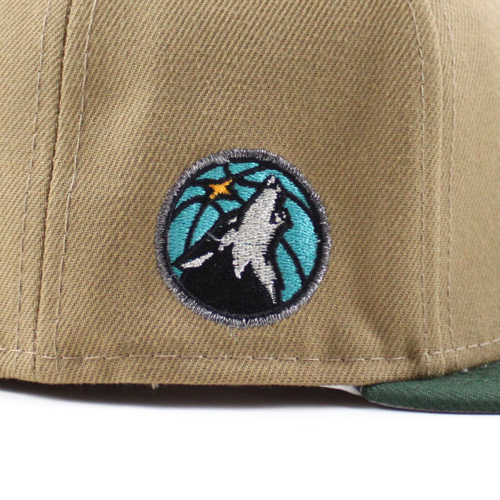 Minnesota Timberwolves NBA New Era 59Fifty Fitted Hat (Khaki Green Gray Under Brim)