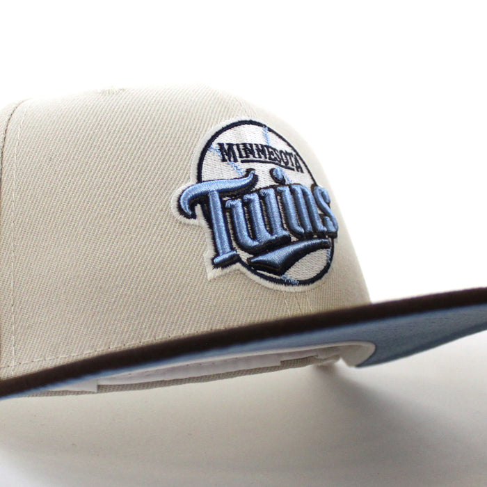 Minnesota Twins 30TH Anniversary New Era 59Fifty Fitted Hat (GITD Stone Gray Burnt-Wood Sky Blue Under Brim)