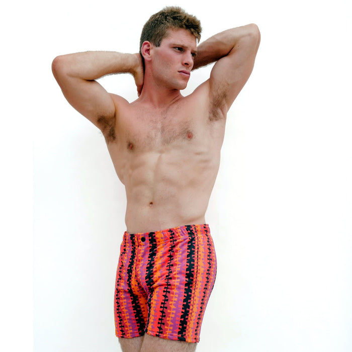Mod Swim Shorts - Conga Pattern - Longer Length - Destination PSP