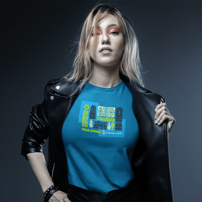 Modernism Week Tiki Unisex Tshirt (Electric Blue) - Destination PSP