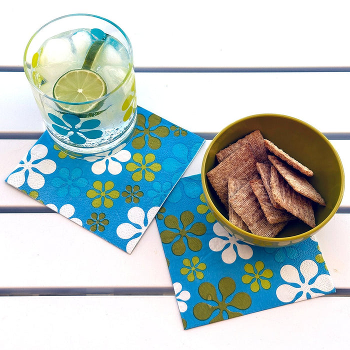 Modfest Blue/Green Cocktail Napkins - Destination PSP