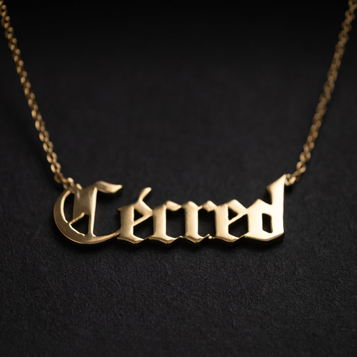 Cécred 14K Gold Nameplate Necklace