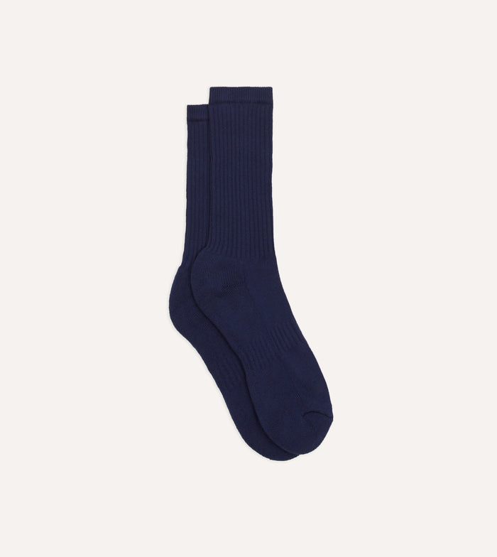 Navy Cotton Sports Socks